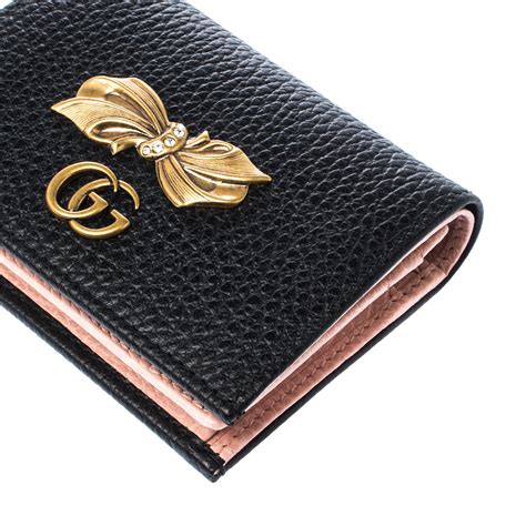 gucci gg marmont card case|Gucci card case with bow.